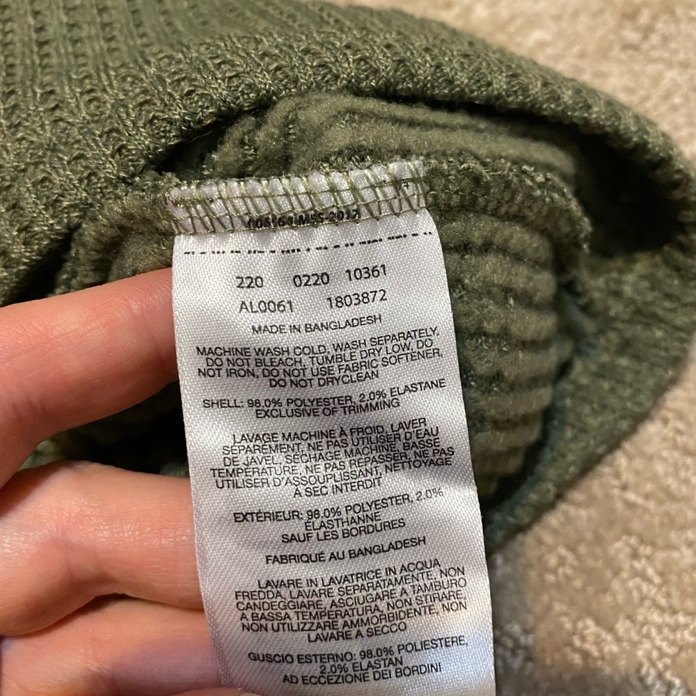 {Columbia} Holly Hideaway Waffle Cowl Neck Pullover | Olive Green ~ Size Medium - Picture 15 of 15